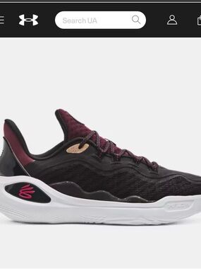 Under Armour Men’s Black and Burgundy Low-Top Trainer Curry 11